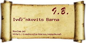 Ivánkovits Barna névjegykártya