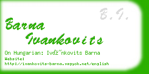 barna ivankovits business card